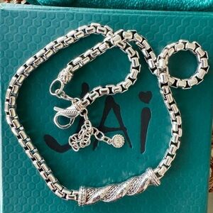 JAI John Hardy Impressive Sterling Silver Neckpiece with Textured Twist Accent
